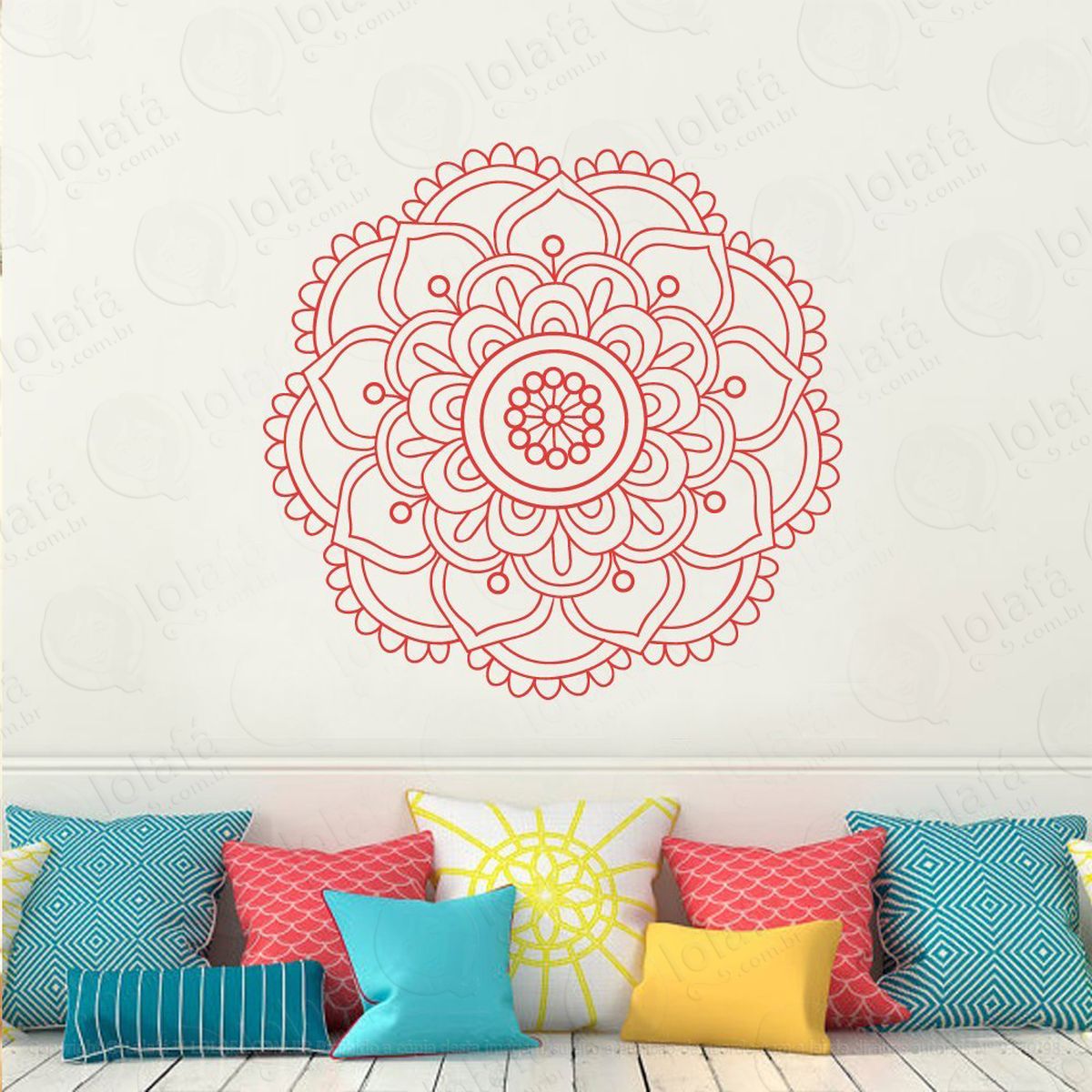 mandala para cultivar boas energias adesivo de parede decorativo para casa, quarto, sala e vidro - mod:285