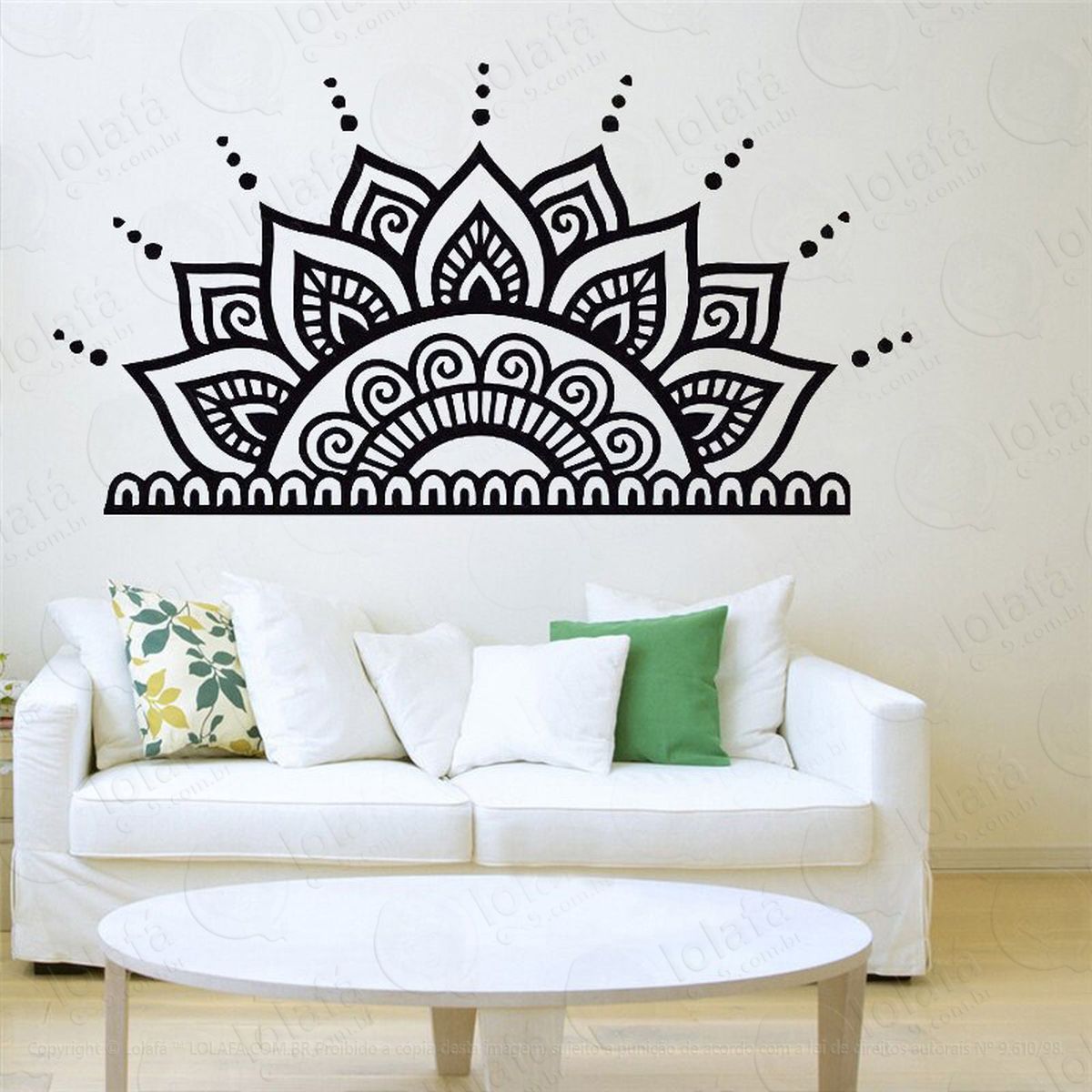 mandala para atrair boas escolhas adesivo de parede decorativo para casa, quarto, sala e vidro - mod:288