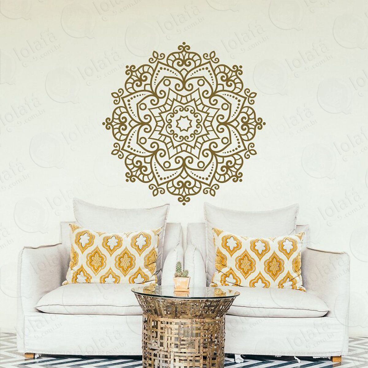 mandala para cultivar energias positivas adesivo de parede decorativo para casa, quarto, sala e vidro - mod:294