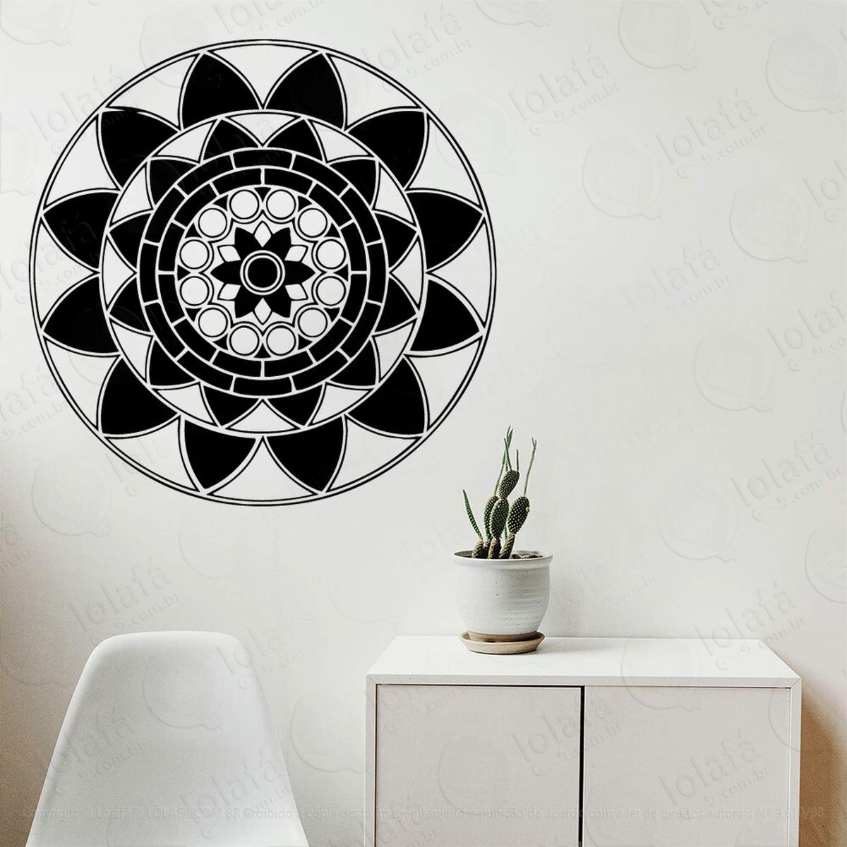 mandala para sucesso no trabalho adesivo de parede decorativo para casa, quarto, sala e vidro - mod:298