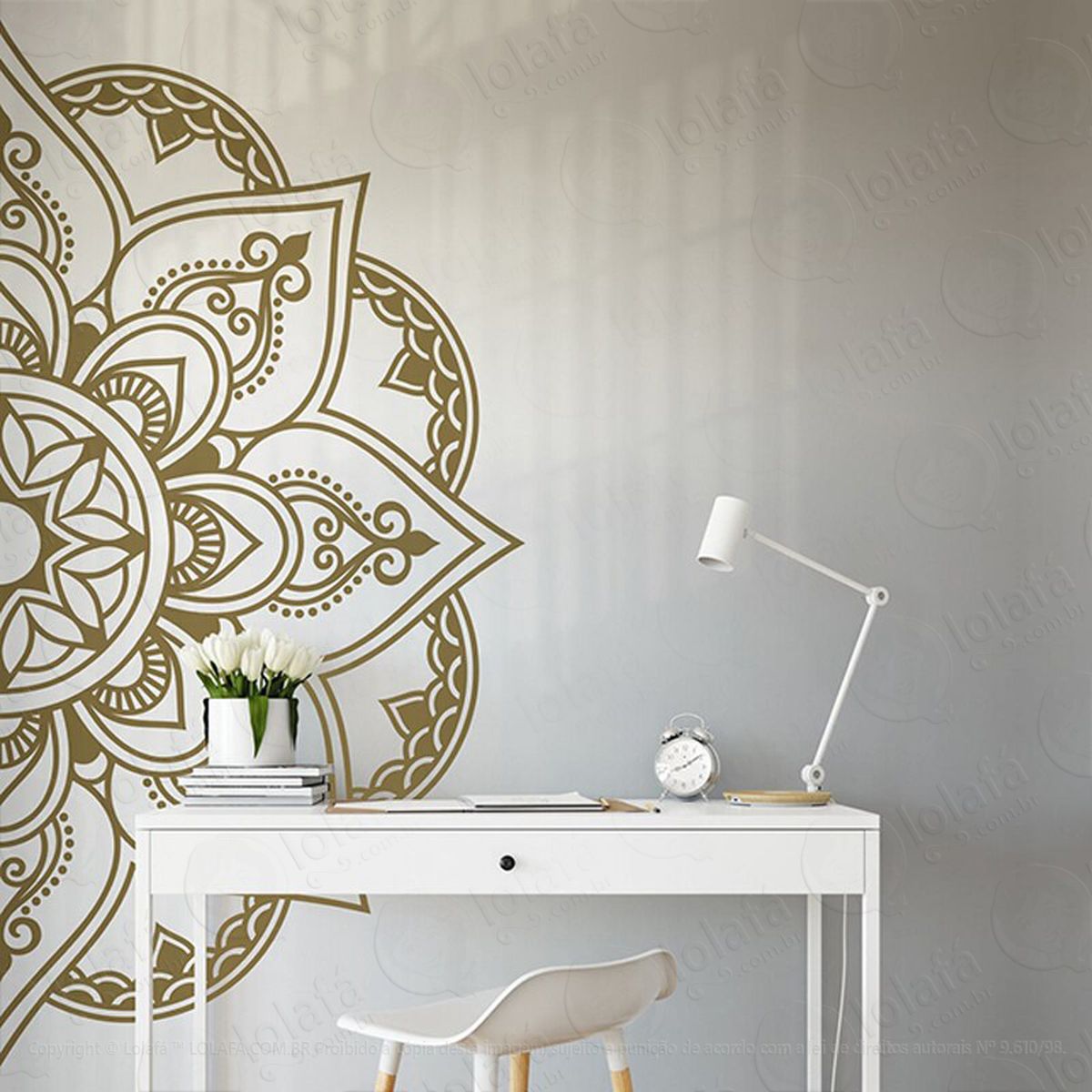 mandala para cultivar o conhecimento adesivo de parede decorativo para casa, quarto, sala e vidro - mod:300