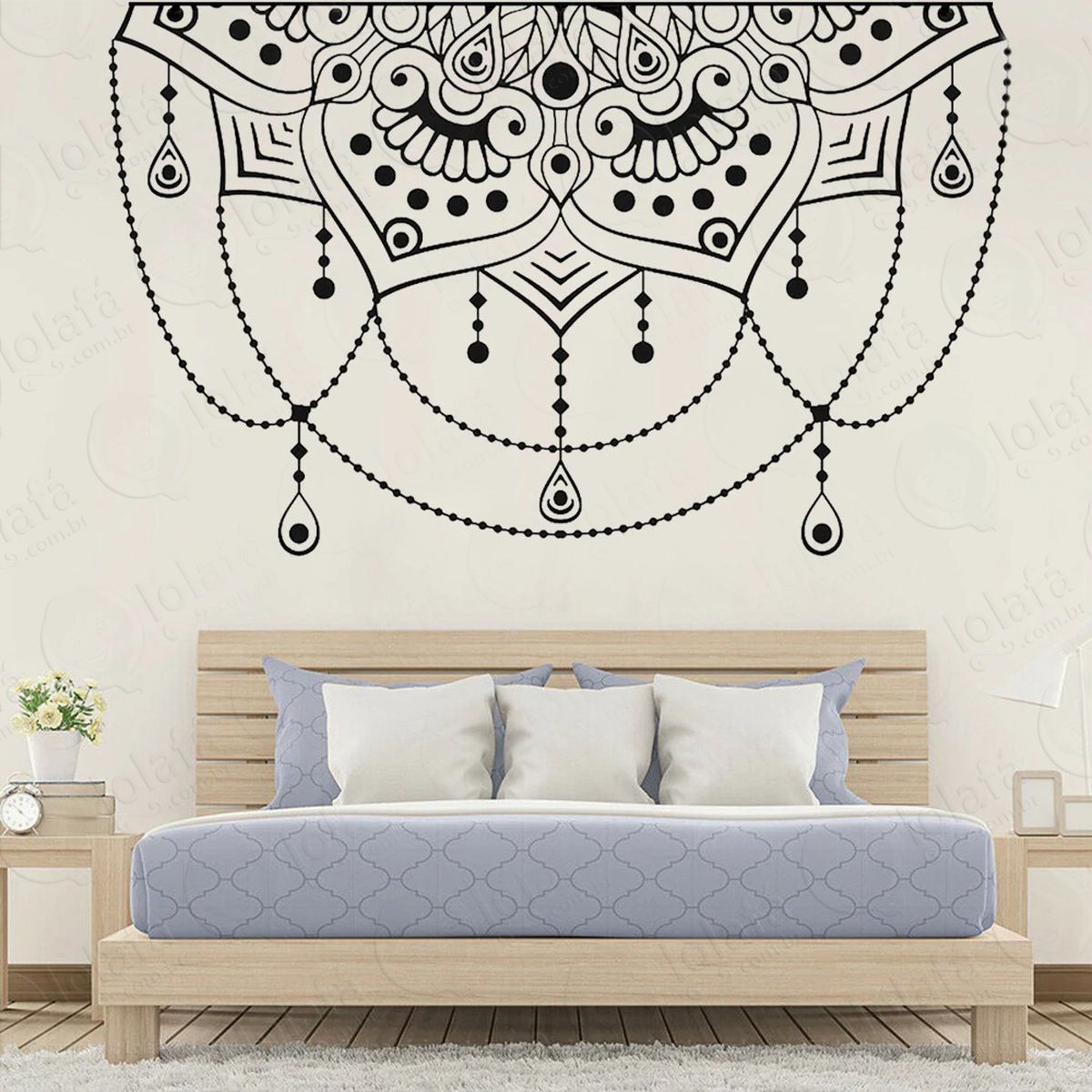 mandala para atrair pensamentos positivos adesivo de parede decorativo para casa, quarto, sala e vidro - mod:303