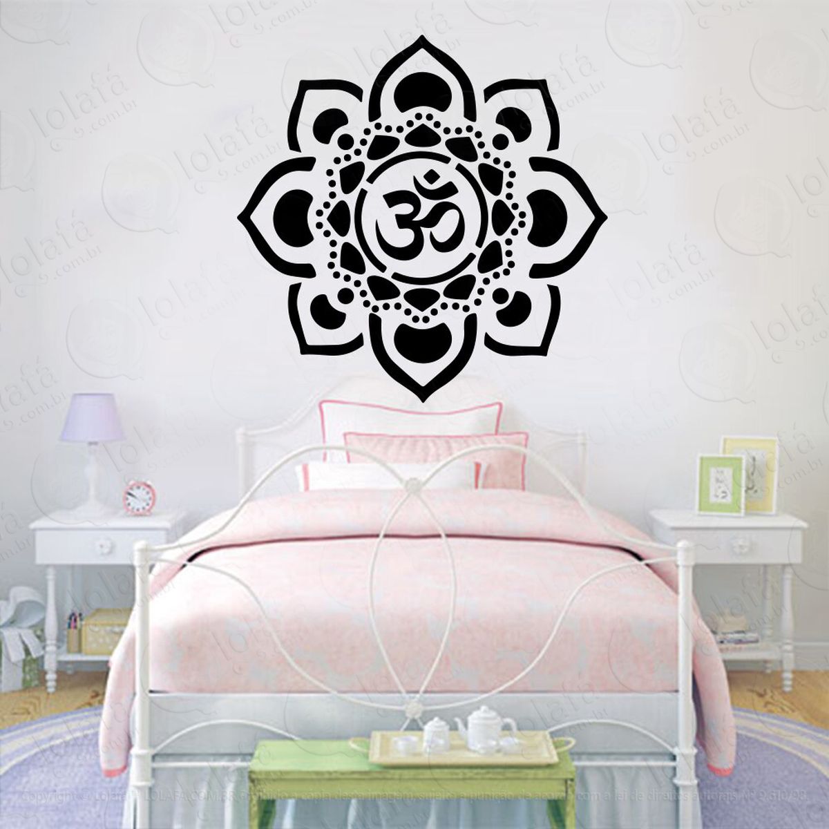 mandala para cultivar o equilíbrio da mente adesivo de parede decorativo para casa, quarto, sala e vidro - mod:307