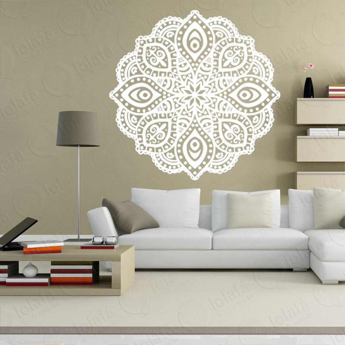 mandala para recomeçar com sabedoria adesivo de parede decorativo para casa, quarto, sala e vidro - mod:312