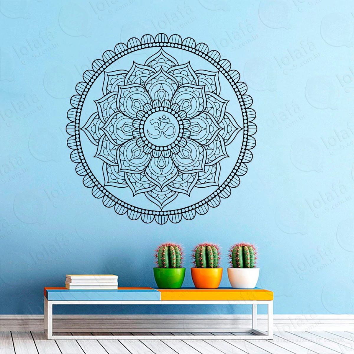 mandala para cultivar o equilíbrio da mente adesivo de parede decorativo para casa, quarto, sala e vidro - mod:313