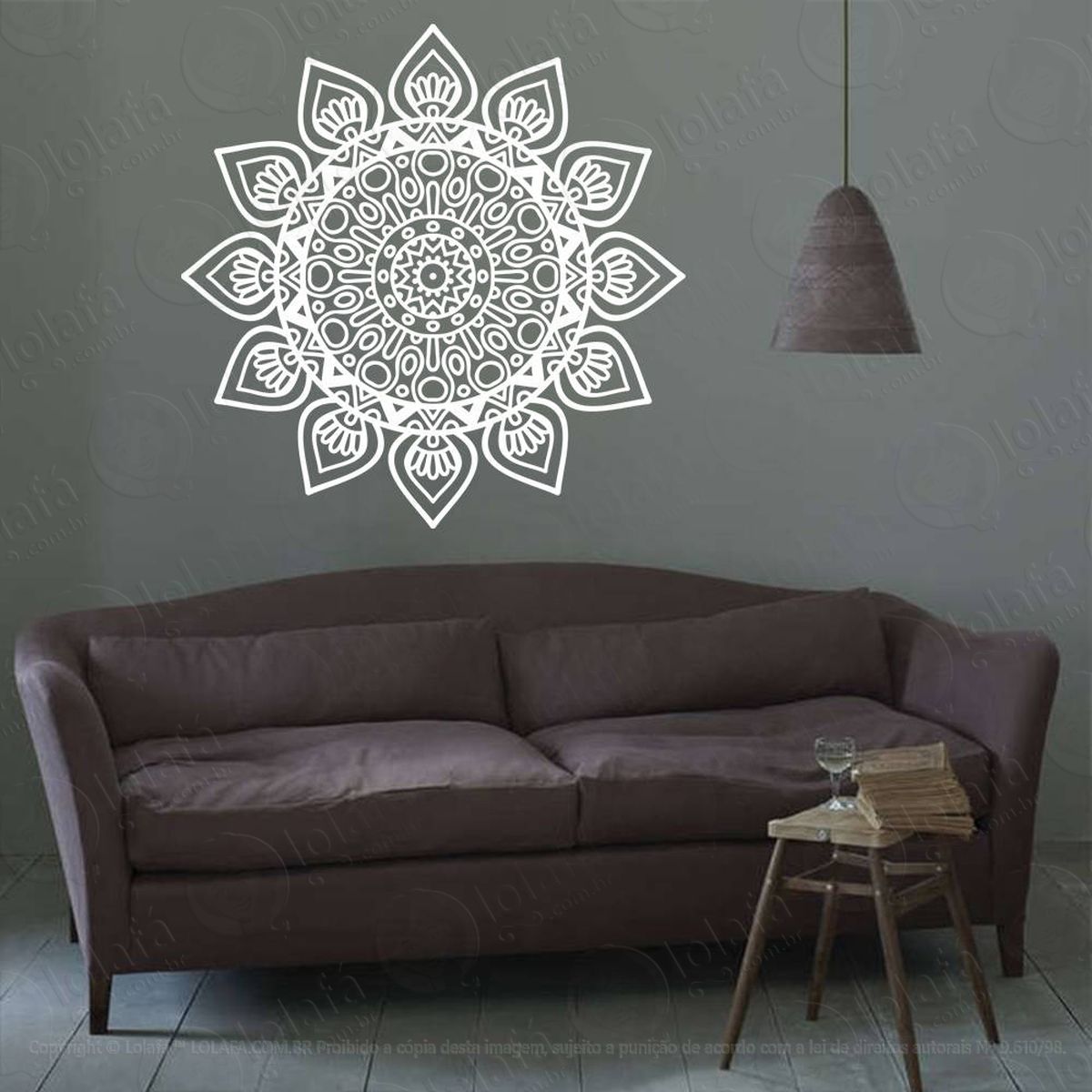 mandala para cultivar a força interior adesivo de parede decorativo para casa, quarto, sala e vidro - mod:315