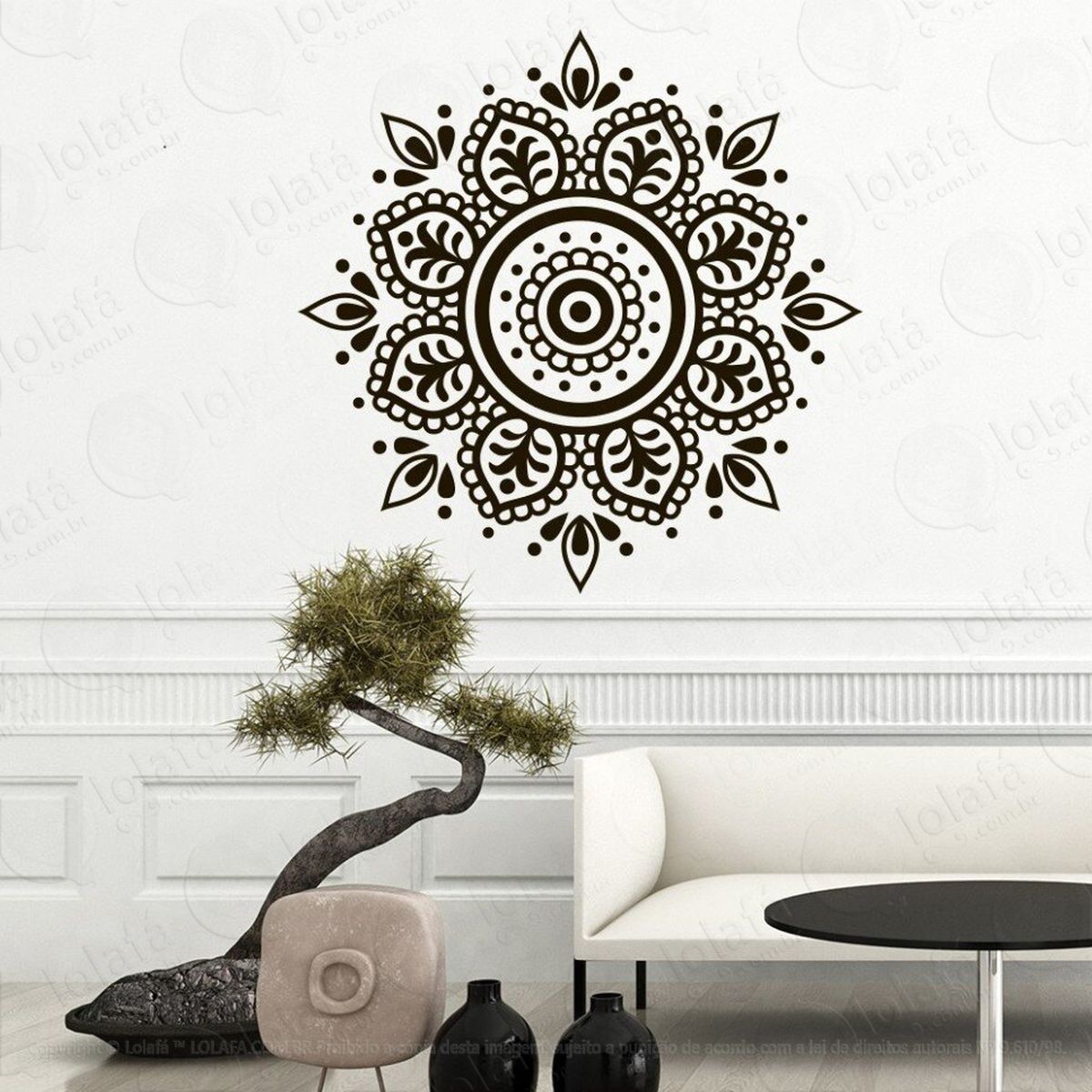 mandala seja energia adesivo de parede decorativo para casa, quarto, sala e vidro - mod:316