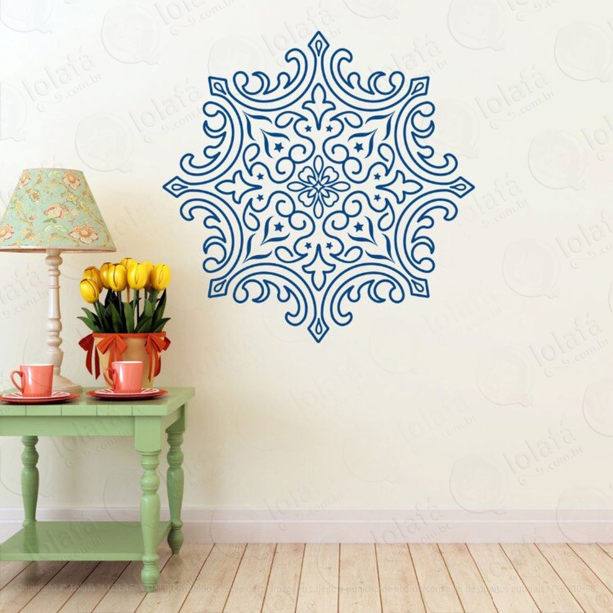 mandala seja bondade adesivo de parede decorativo para casa, quarto, sala e vidro - mod:318