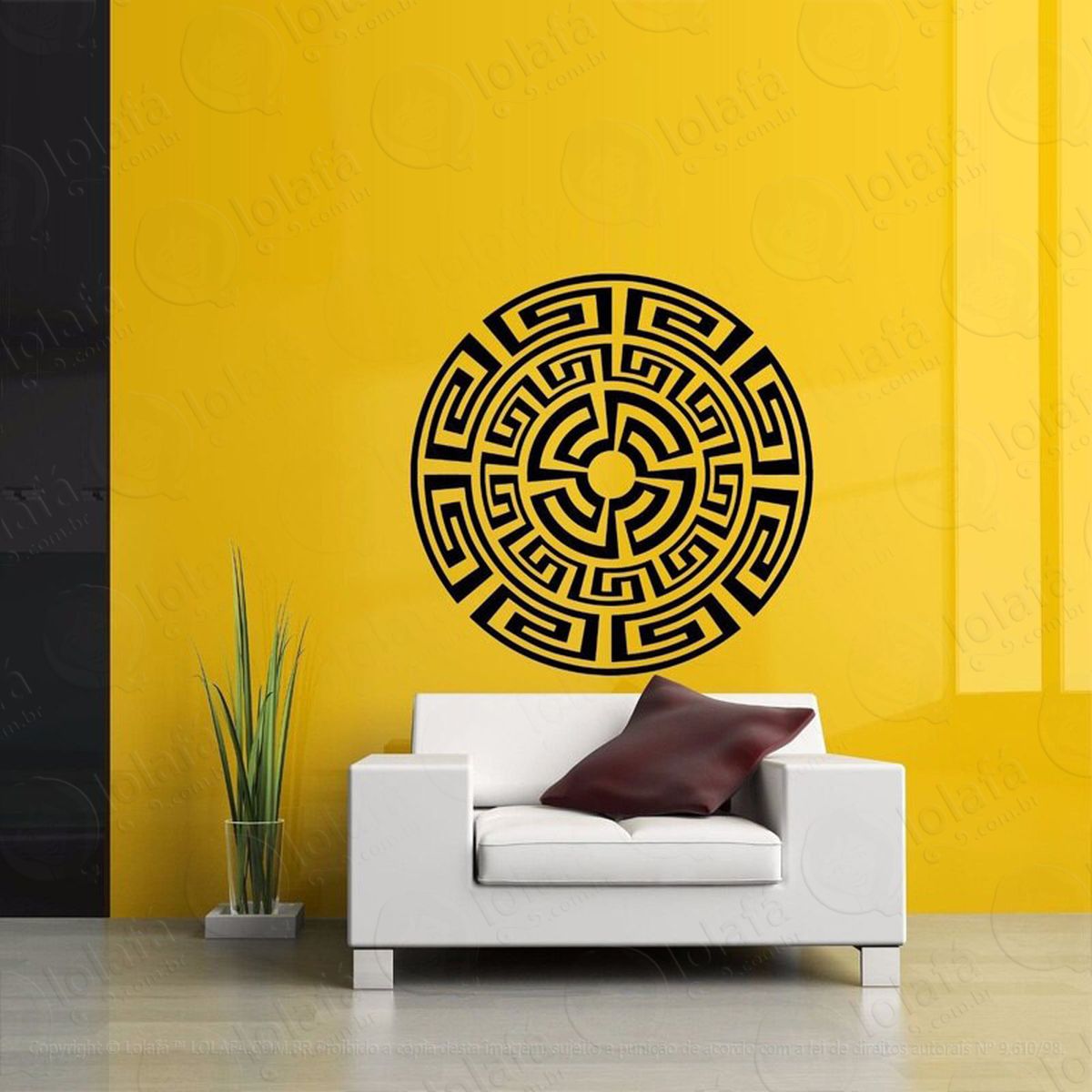 mandala para superar os obstáculos adesivo de parede decorativo para casa, quarto, sala e vidro - mod:320