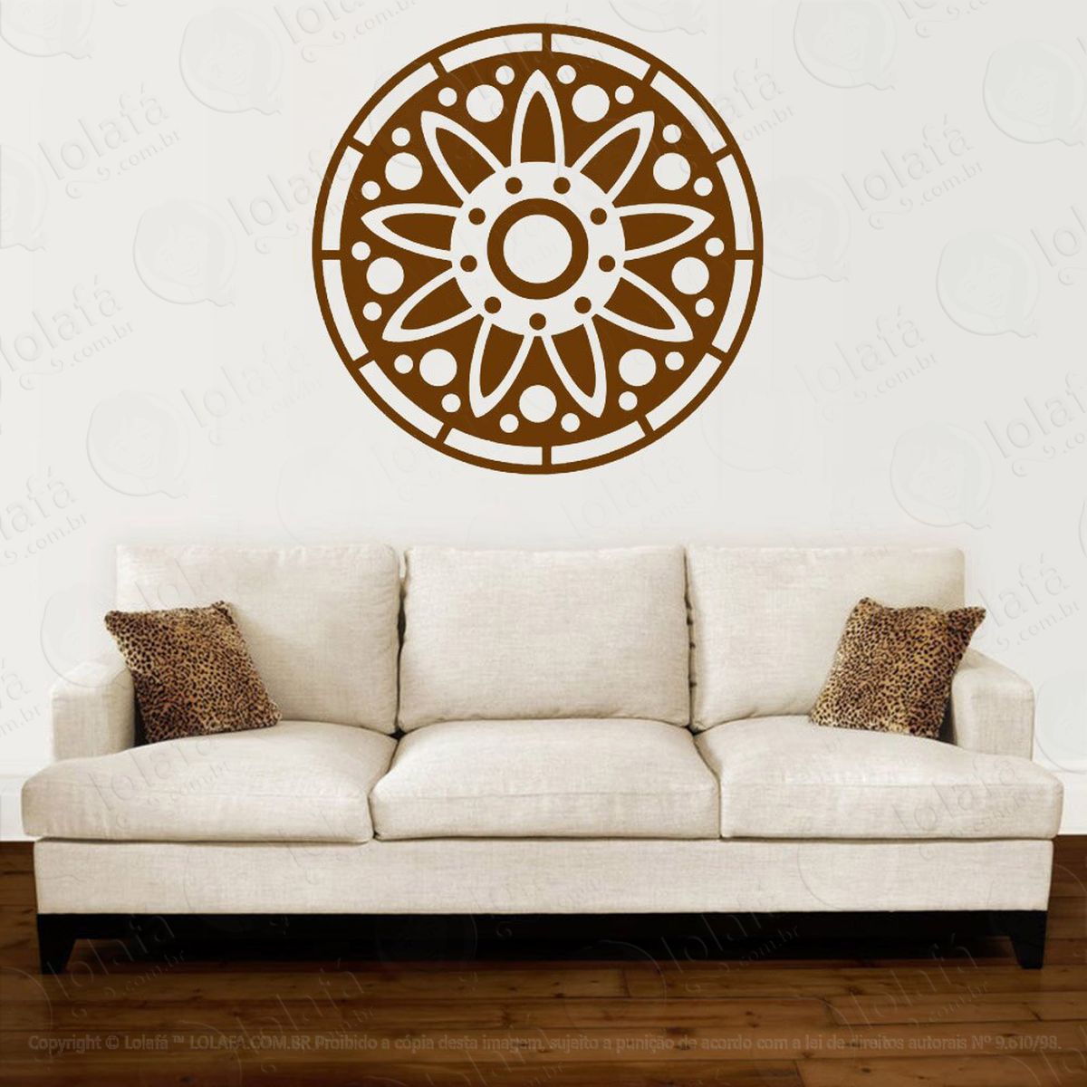 mandala seja paciente adesivo de parede decorativo para casa, quarto, sala e vidro - mod:321