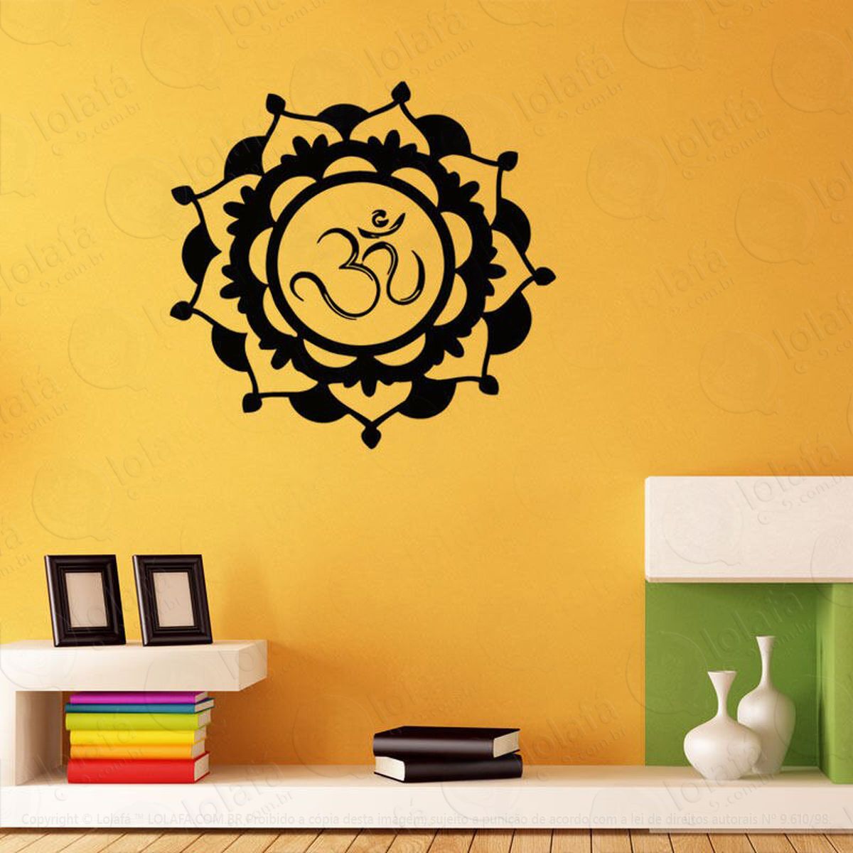 mandala para cultivar o conhecimento infinito adesivo de parede decorativo para casa, quarto, sala e vidro - mod:322