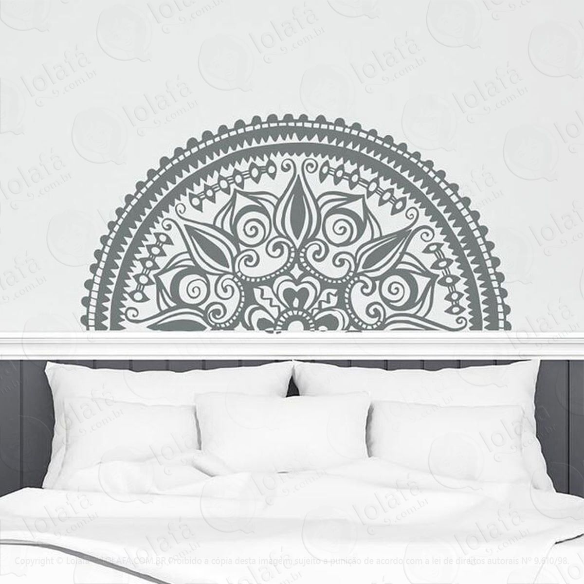 mandala do autocontrole adesivo de parede decorativo para casa, quarto, sala e vidro - mod:323