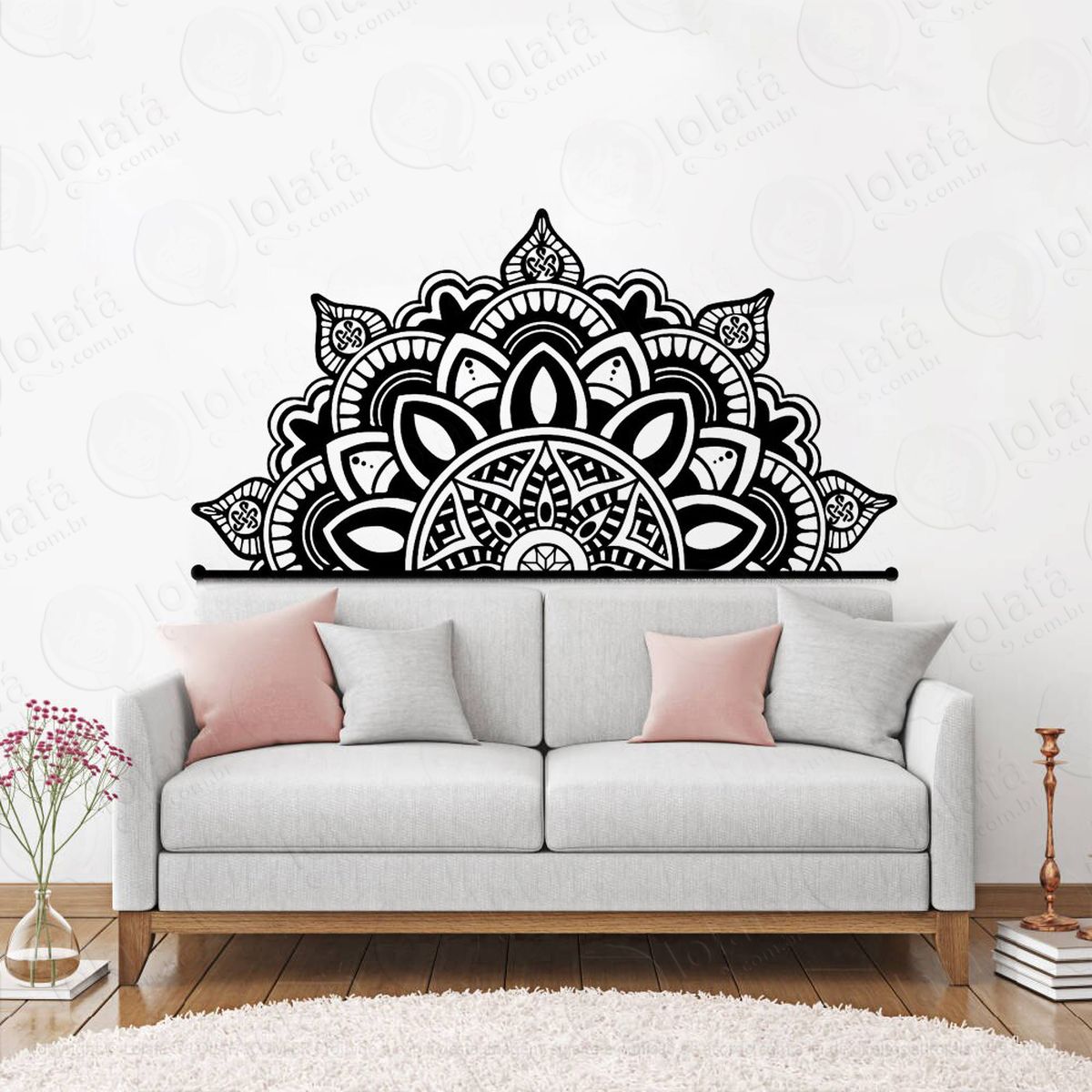 mandala para superar os obstáculos adesivo de parede decorativo para casa, quarto, sala e vidro - mod:324