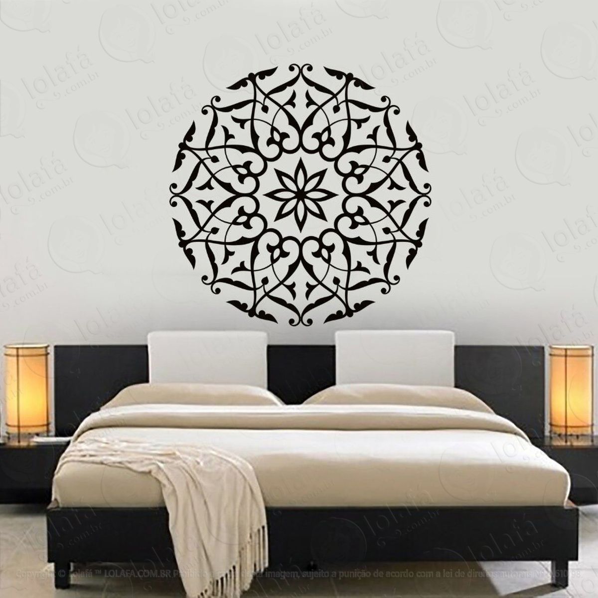 mandala para atrair o amor verdadeiro adesivo de parede decorativo para casa, quarto, sala e vidro - mod:325