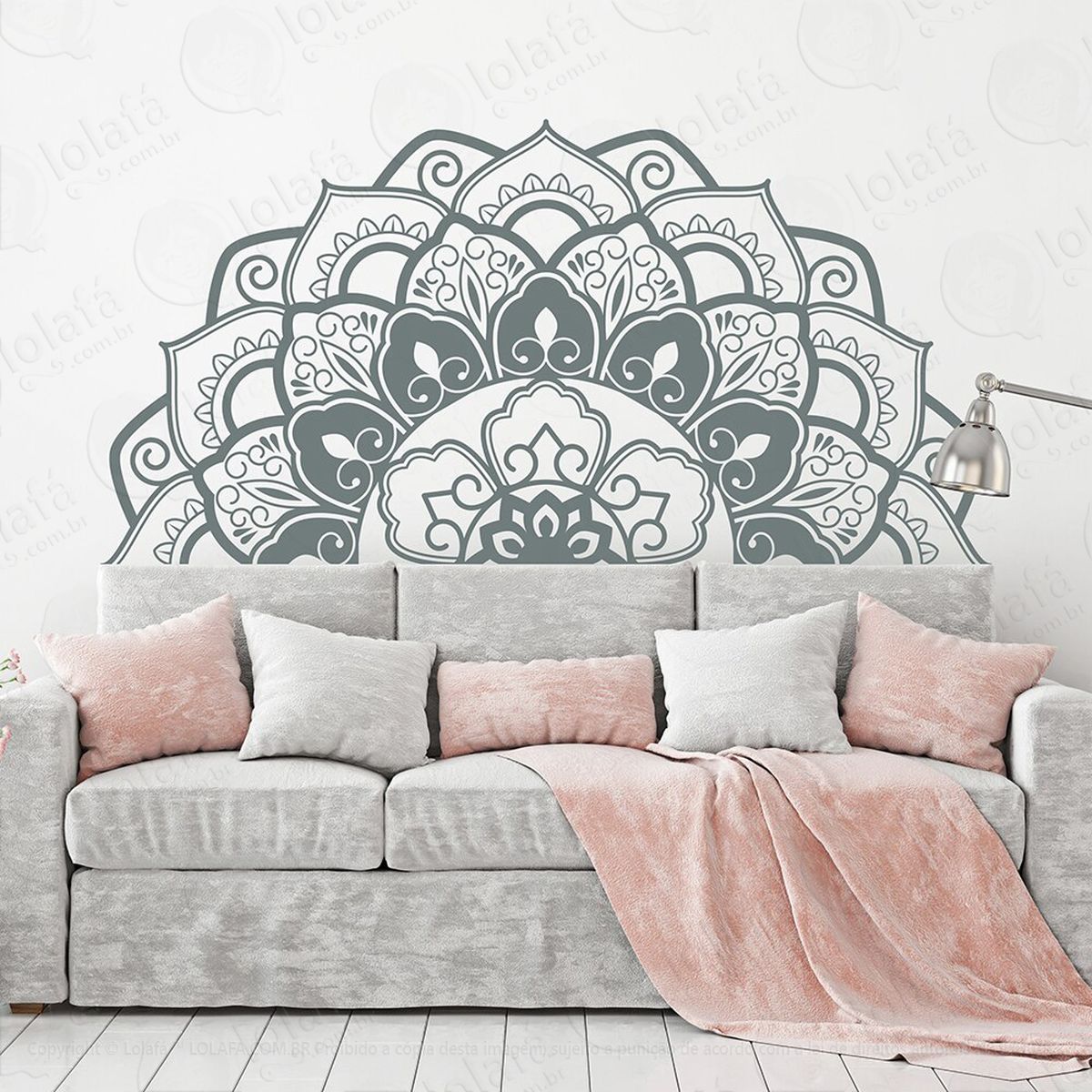 mandala para cultivar o otimismo adesivo de parede decorativo para casa, quarto, sala e vidro - mod:326