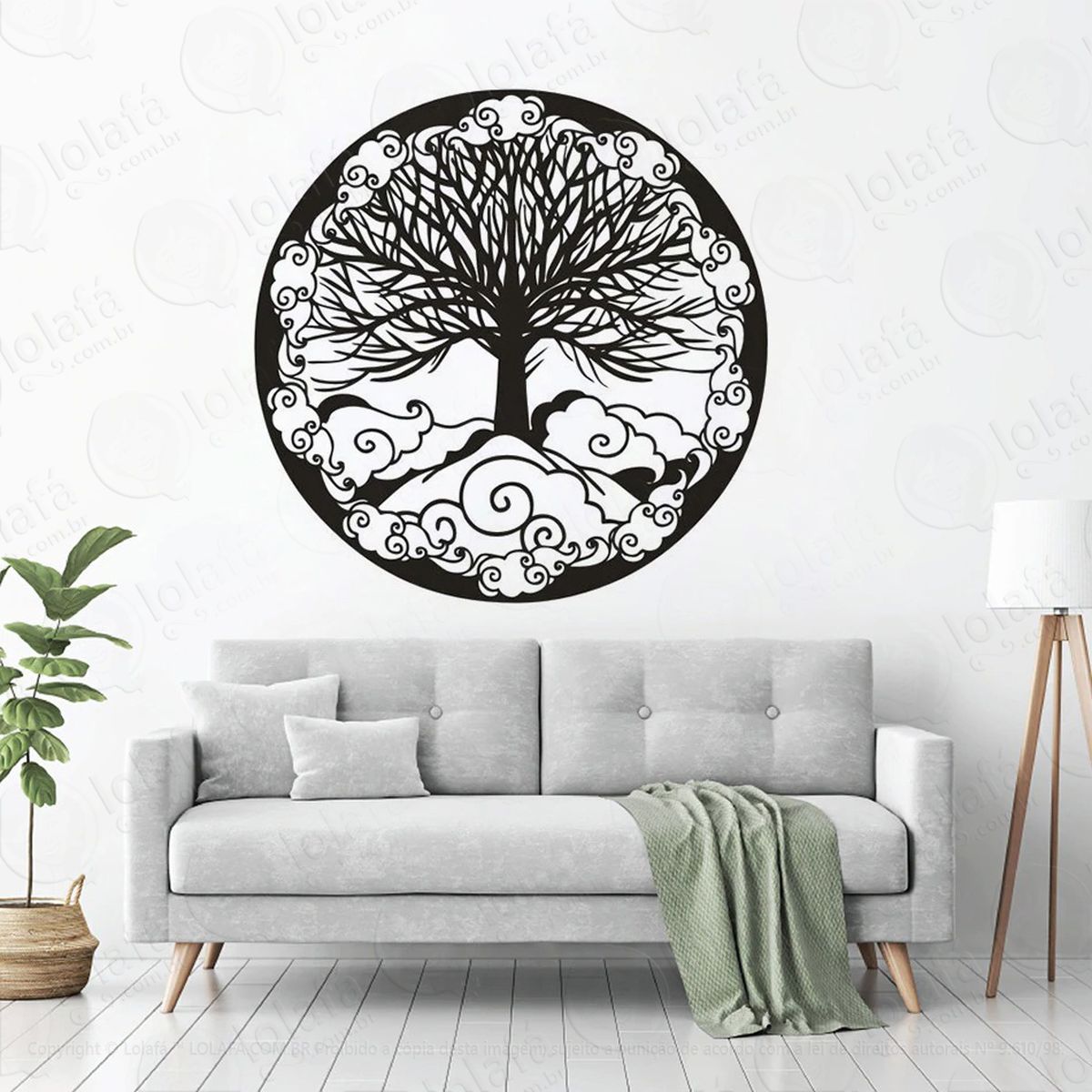 mandala Árvore da vida para cultivar o conhecimento adesivo de parede decorativo para casa, quarto, sala e vidro - mod:331