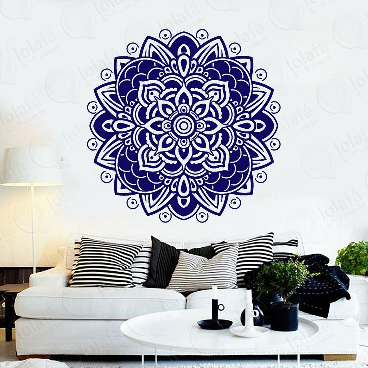 mandala para cultivar a bondade adesivo de parede decorativo para casa, quarto, sala e vidro - mod:334