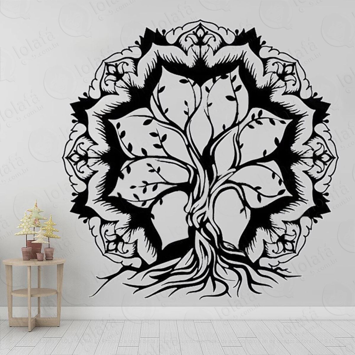 mandala Árvore da vida para cultivar a vida eterna adesivo de parede decorativo para casa, quarto, sala e vidro - mod:335