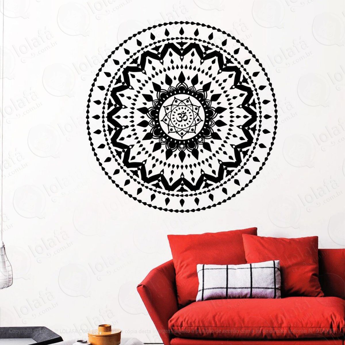 mandala para sintonizar corpo mente e espírito adesivo de parede decorativo para casa, quarto, sala e vidro - mod:339