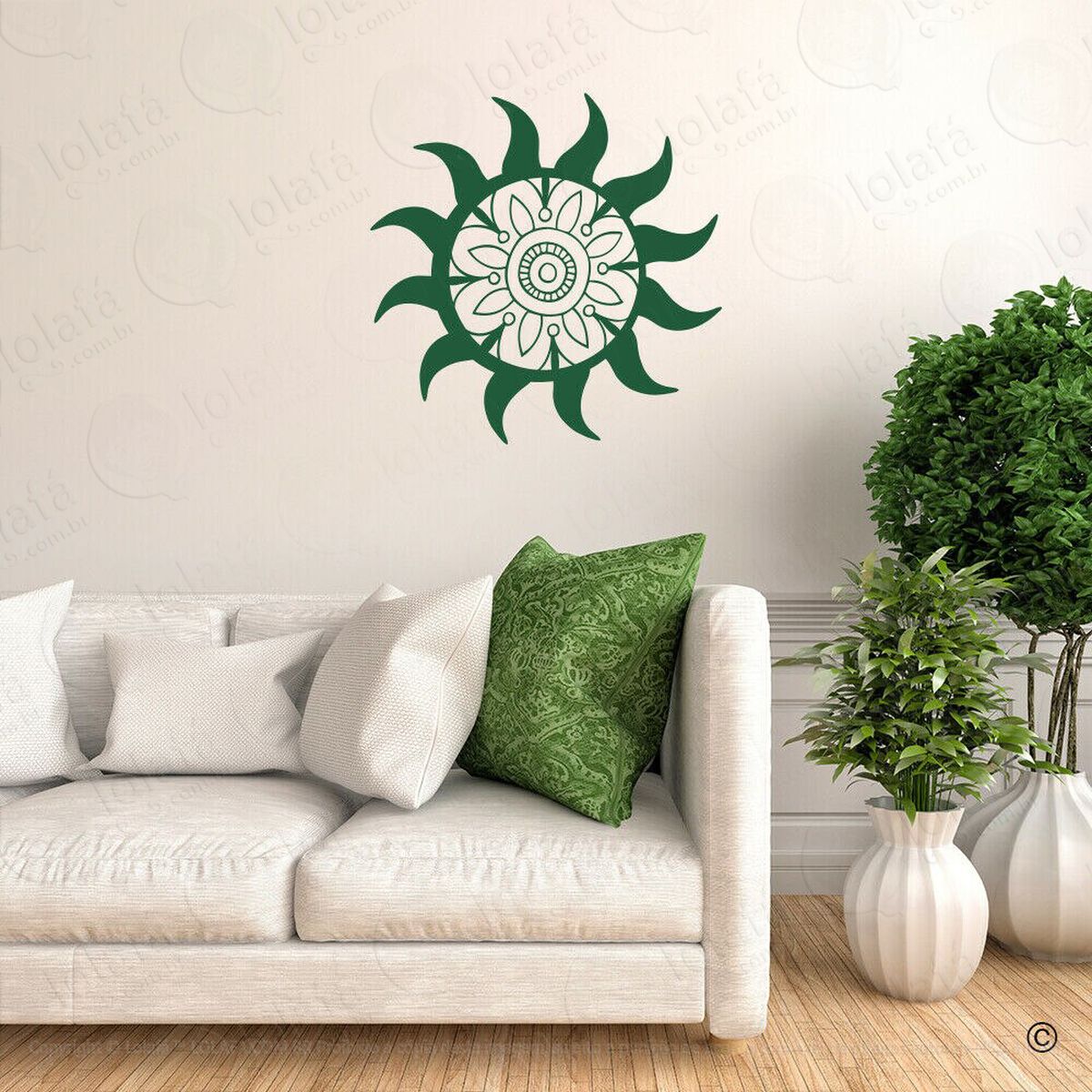 mandala sol para trazer luz a sua jornada adesivo de parede decorativo para casa, quarto, sala e vidro - mod:340
