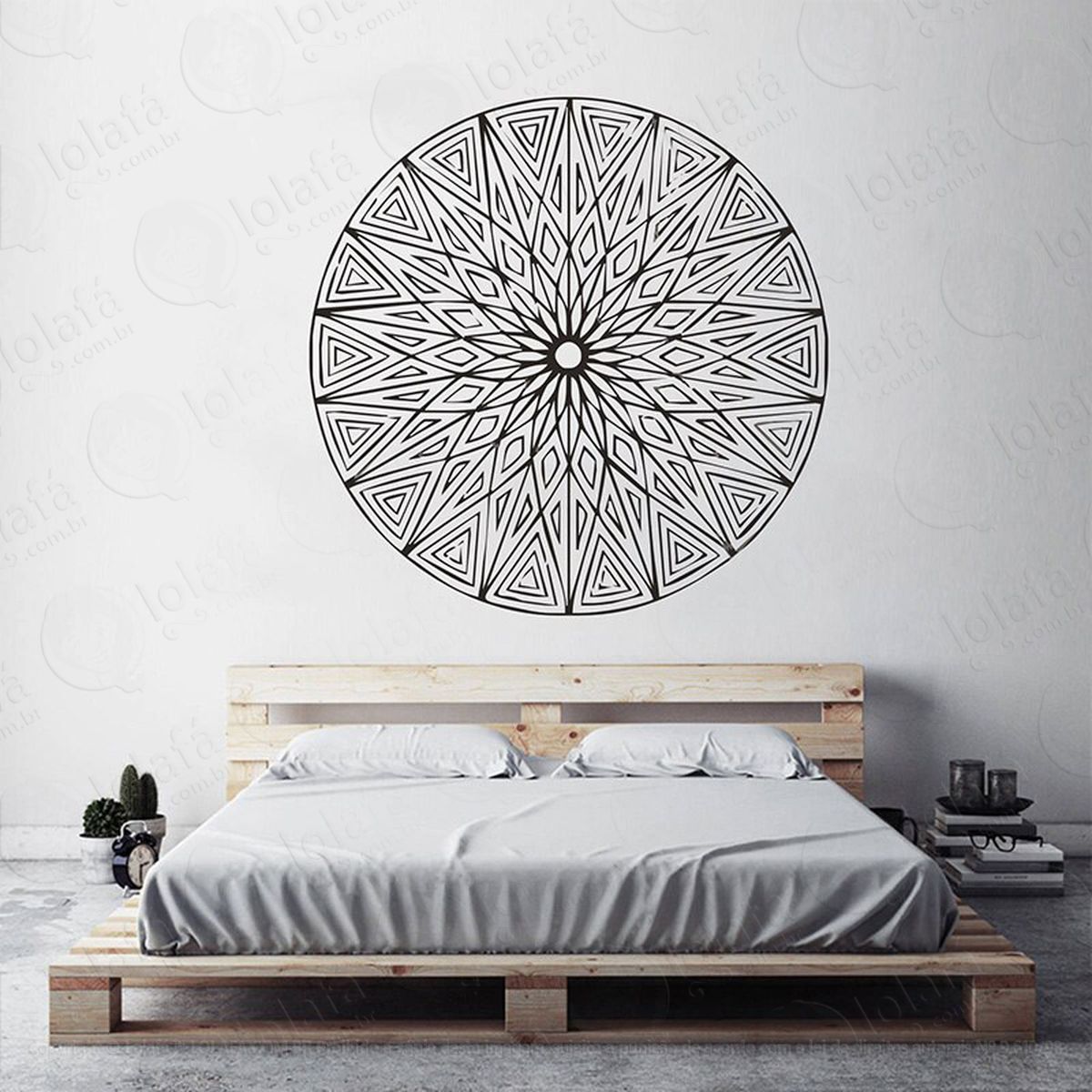 mandala para atrair bons pensamentos adesivo de parede decorativo para casa, quarto, sala e vidro - mod:341