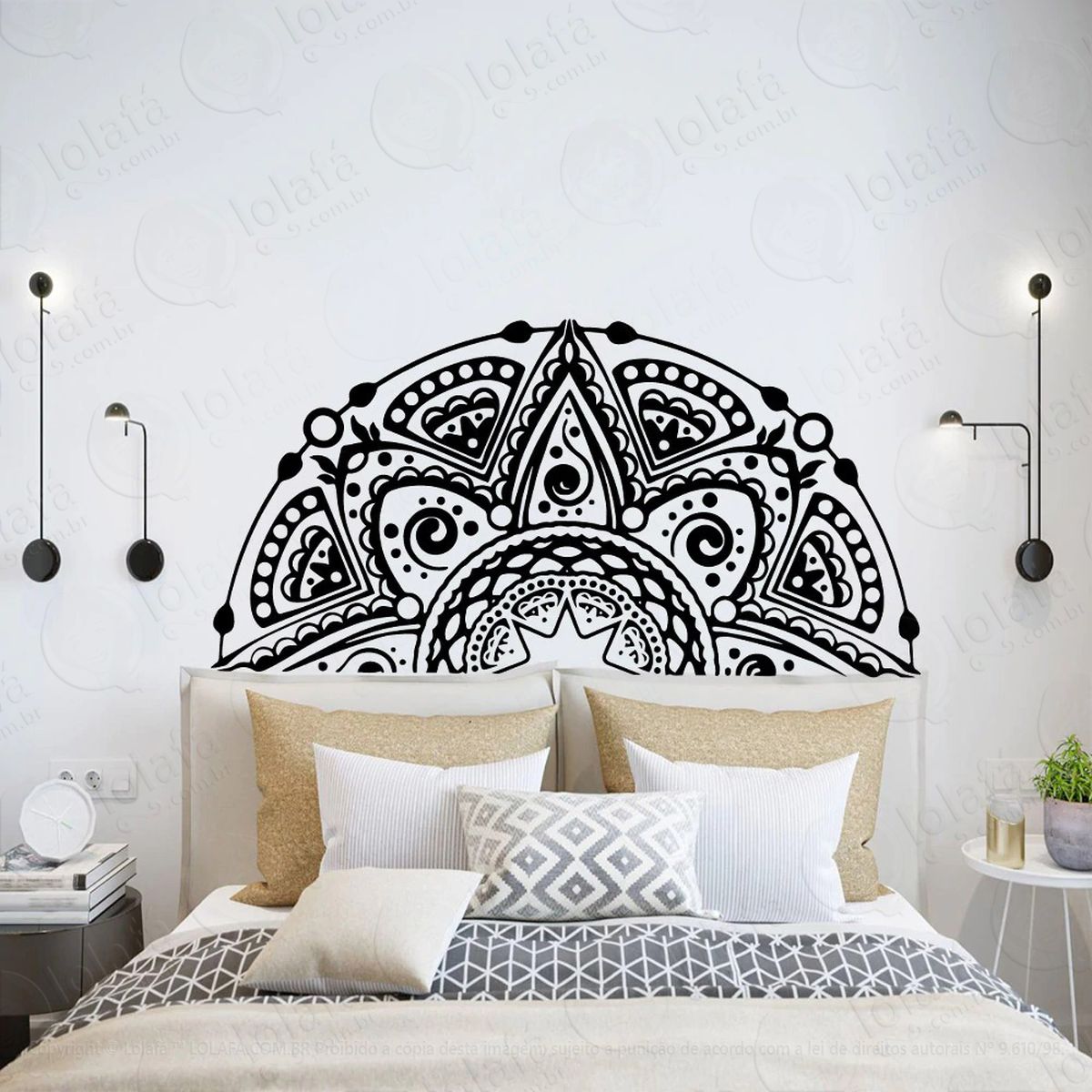 mandala para cultivar a confiança adesivo de parede decorativo para casa, quarto, sala e vidro - mod:343