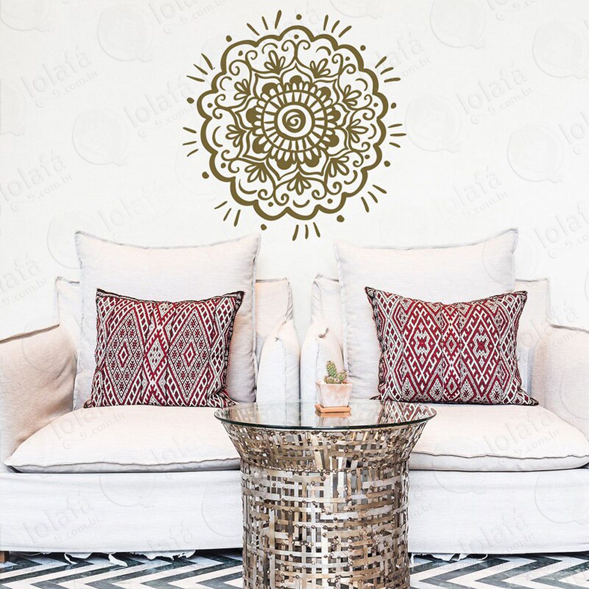 mandala seja eterno adesivo de parede decorativo para casa, quarto, sala e vidro - mod:350