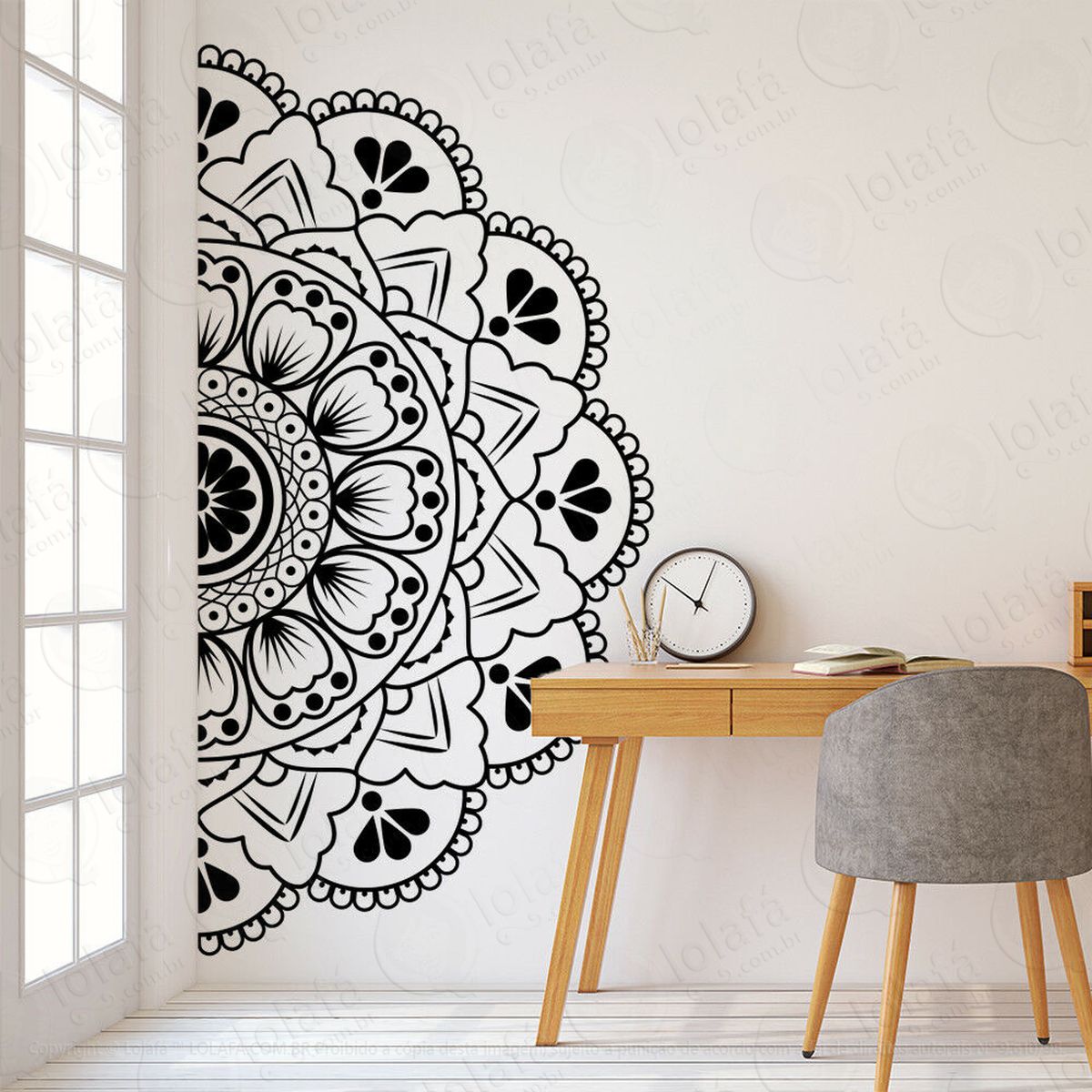 mandala para cultivar a prosperidade adesivo de parede decorativo para casa, quarto, sala e vidro - mod:351