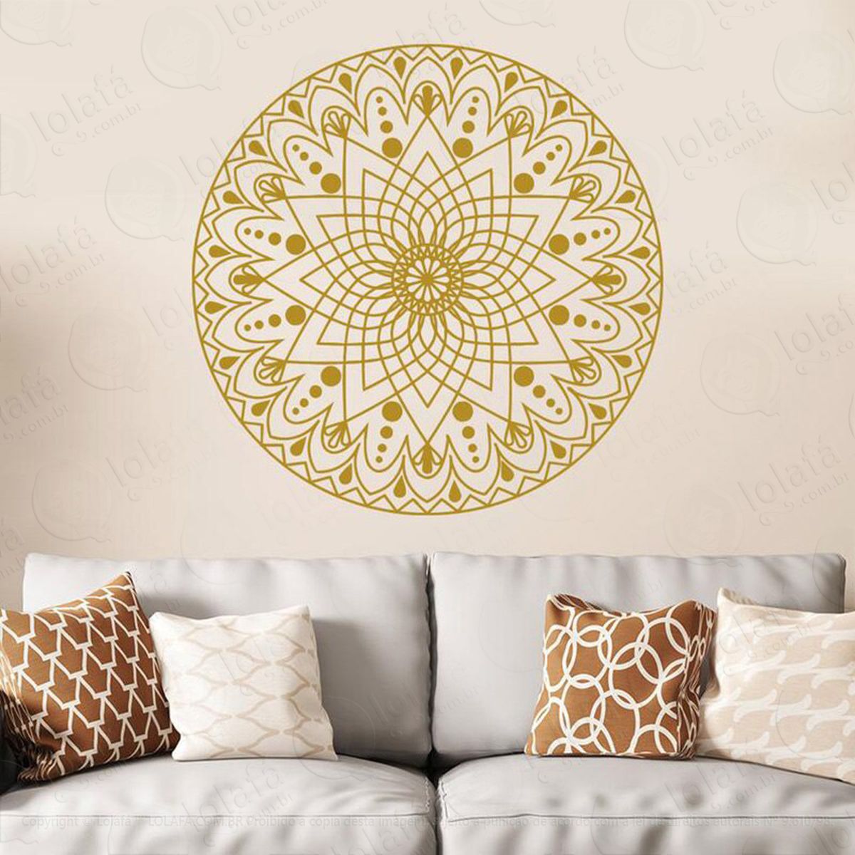 mandala para cultivar a riqueza e prosperidade adesivo de parede decorativo para casa, quarto, sala e vidro - mod:355