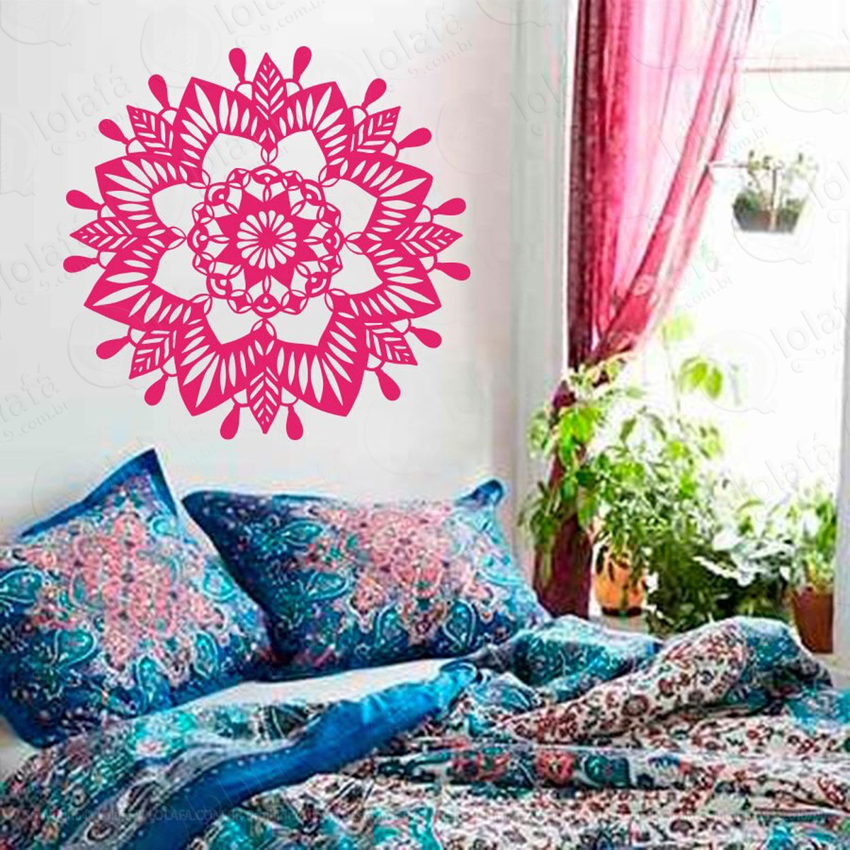 mandala da amizade adesivo de parede decorativo para casa, quarto, sala e vidro - mod:360