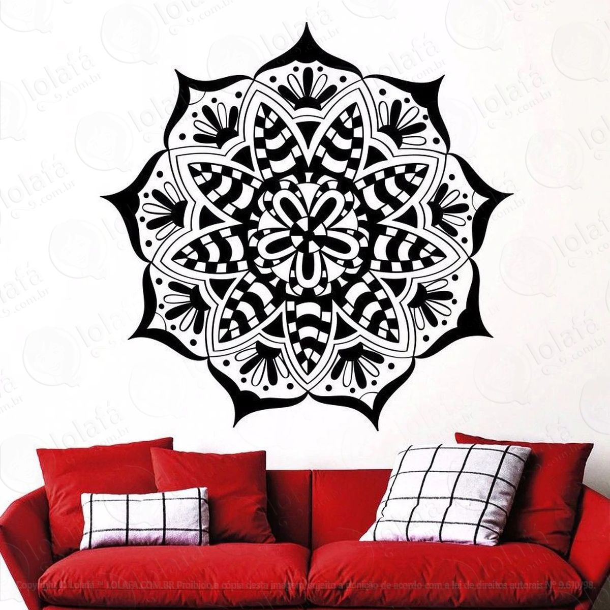 mandala para superar os desafios adesivo de parede decorativo para casa, quarto, sala e vidro - mod:370