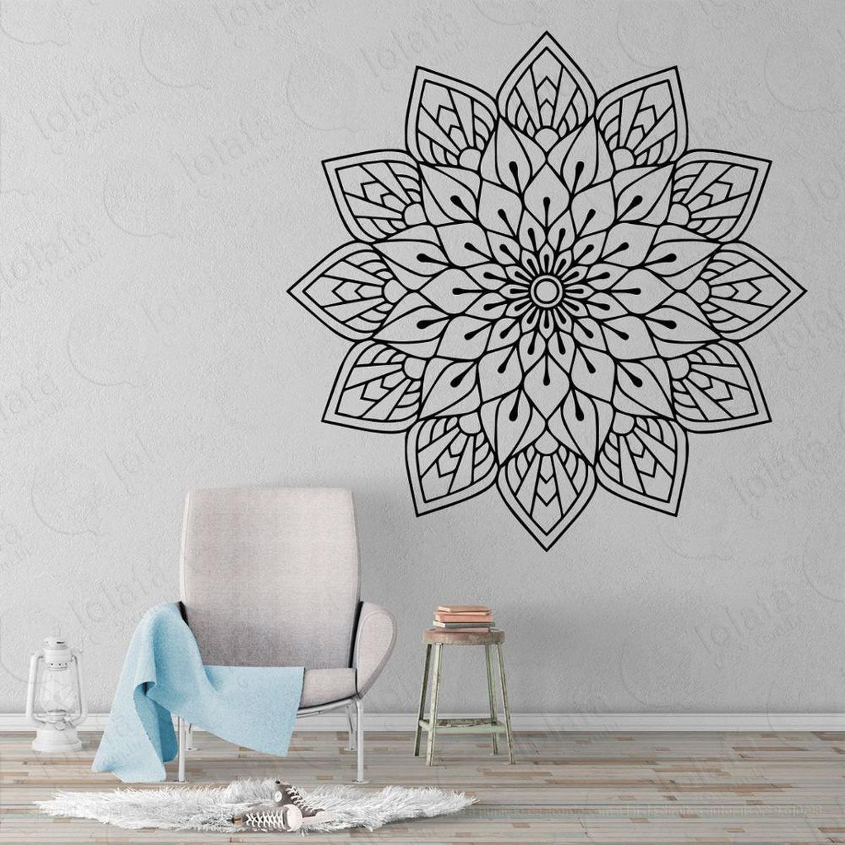 mandala da felicidade adesivo de parede decorativo para casa, quarto, sala e vidro - mod:371