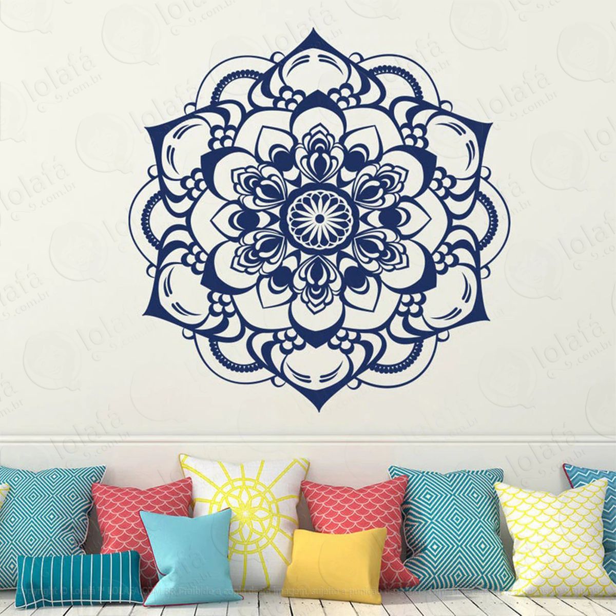 mandala para preservar a paz adesivo de parede decorativo para casa, quarto, sala e vidro - mod:372