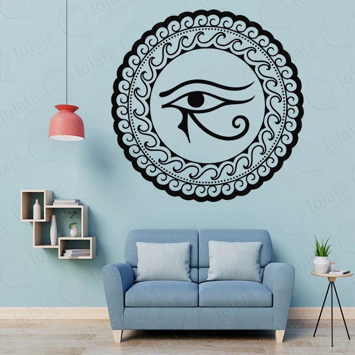 mandala olho da providência adesivo de parede decorativo para casa, quarto, sala e vidro - mod:373