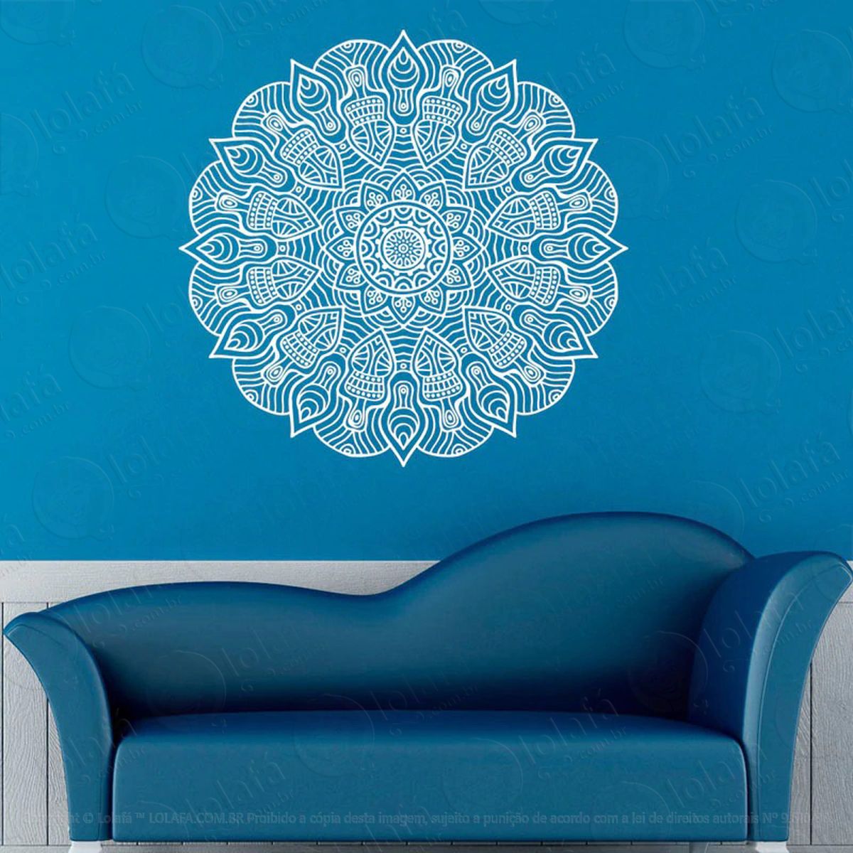 mandala para controle da ansiedade adesivo de parede decorativo para casa, quarto, sala e vidro - mod:376