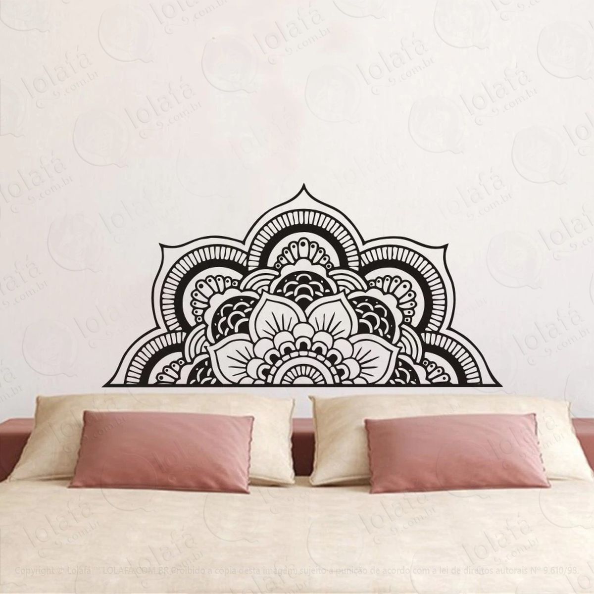 mandala das boas vibrações adesivo de parede decorativo para casa, quarto, sala e vidro - mod:386