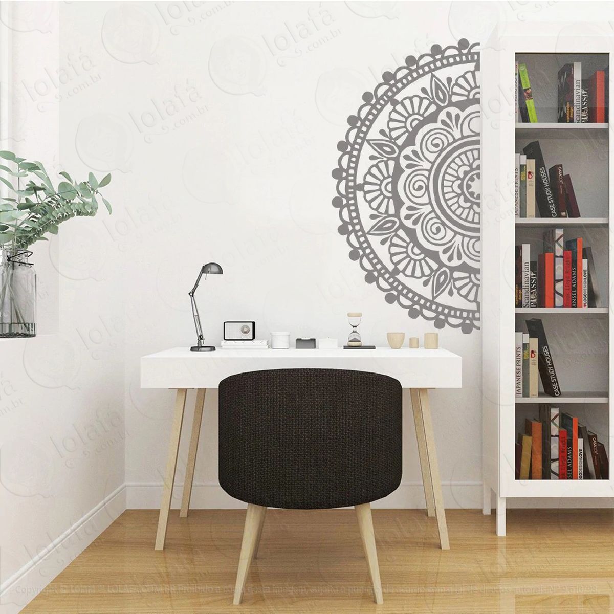 mandala para atrair foco e concentração adesivo de parede decorativo para casa, quarto, sala e vidro - mod:390