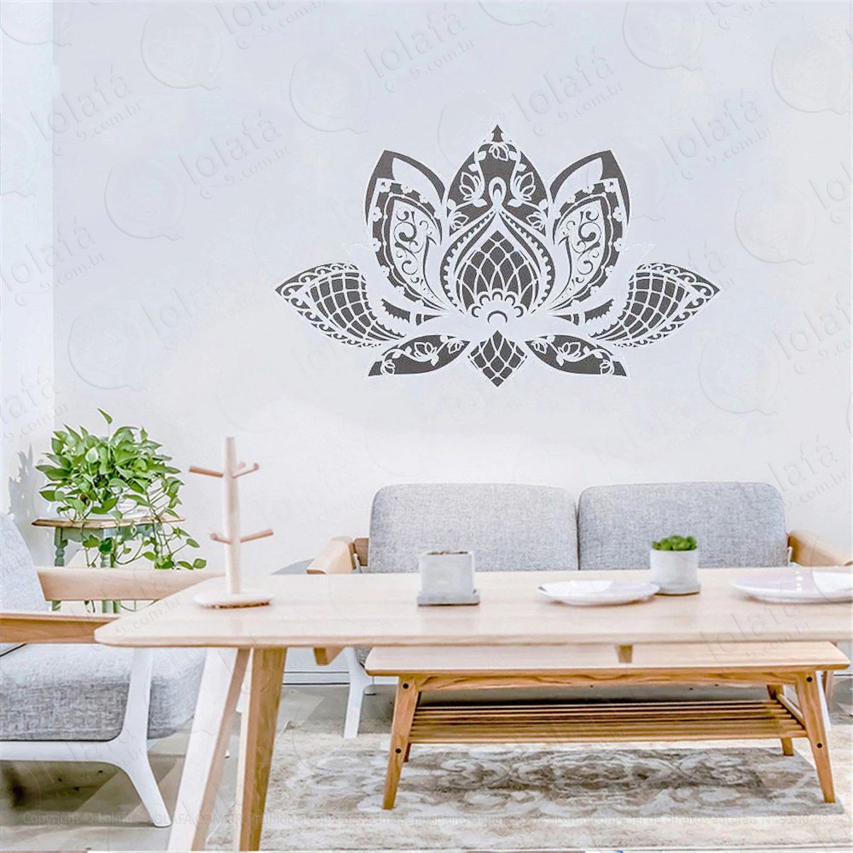 mandala flor de lótus para cultivar a essência da vida adesivo de parede decorativo para casa, quarto, sala e vidro - mod:393