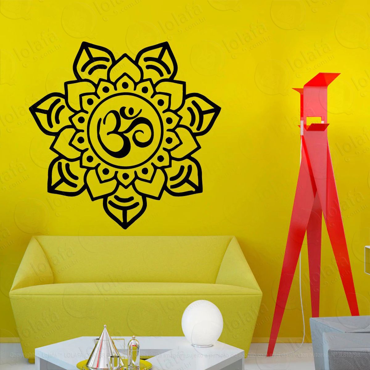 mandala para sintonizar corpo mente e espírito adesivo de parede decorativo para casa, quarto, sala e vidro - mod:394