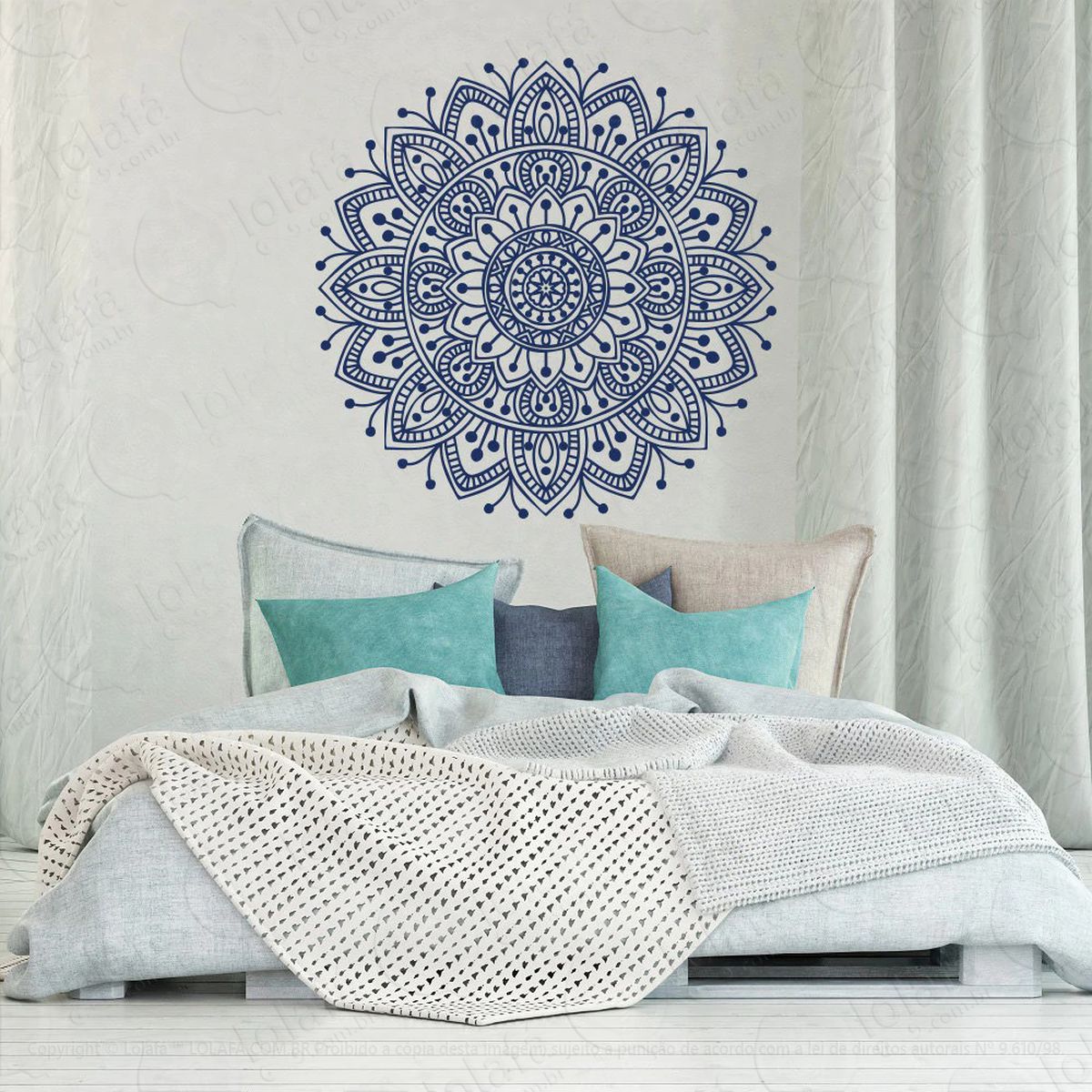 mandala da paz adesivo de parede decorativo para casa, quarto, sala e vidro - mod:395