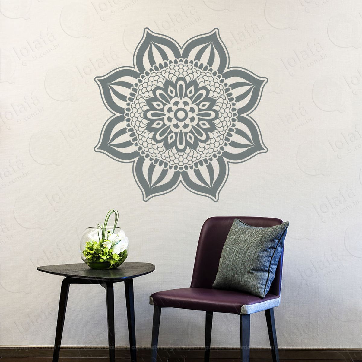 mandala para cultivar energias positivas adesivo de parede decorativo para casa, quarto, sala e vidro - mod:397