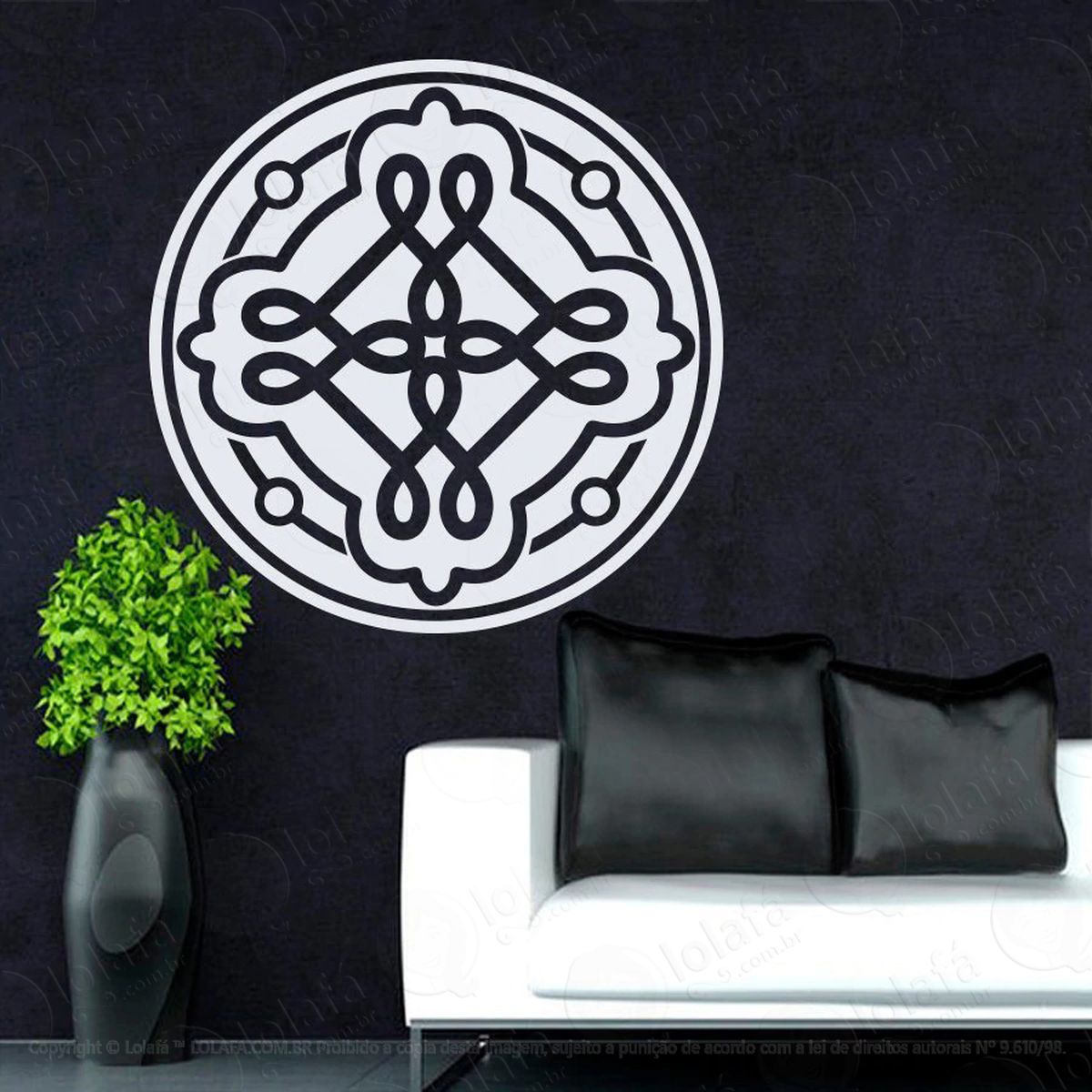 mandala seja recomeço adesivo de parede decorativo para casa, quarto, sala e vidro - mod:400