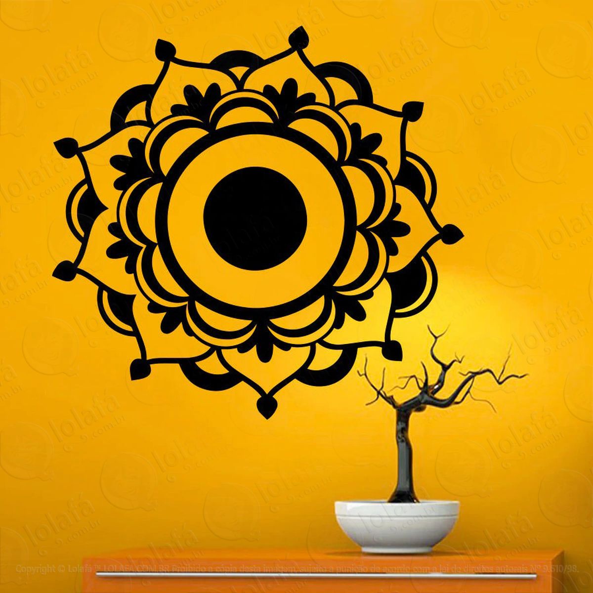 mandala do foco adesivo de parede decorativo para casa, quarto, sala e vidro - mod:401