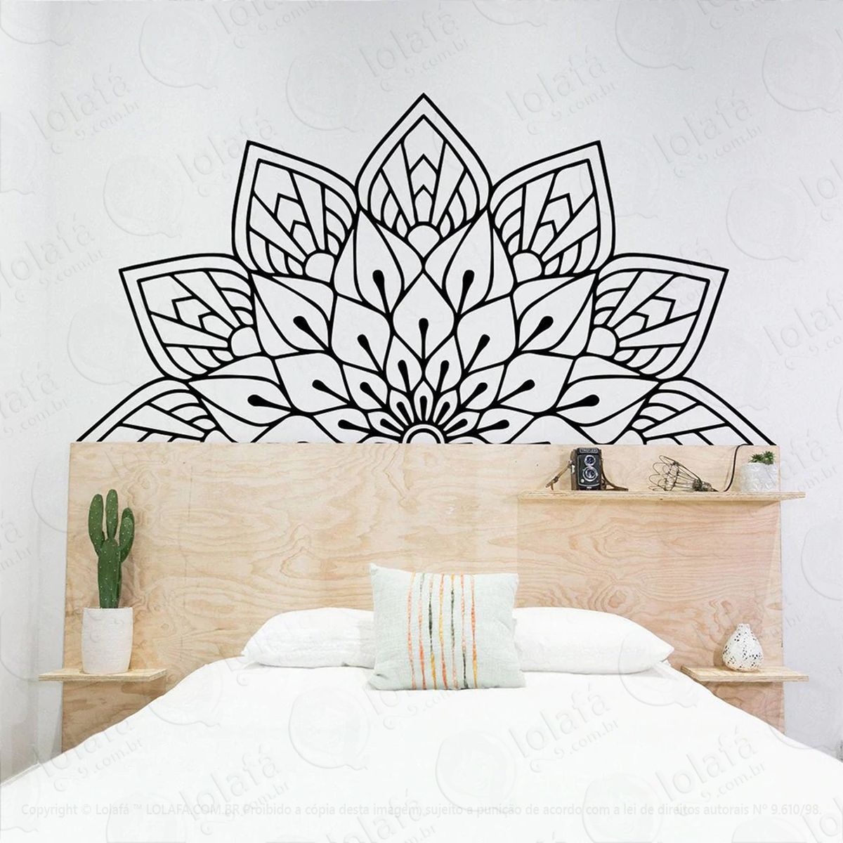 mandala da simplicidade adesivo de parede decorativo para casa, quarto, sala e vidro - mod:402