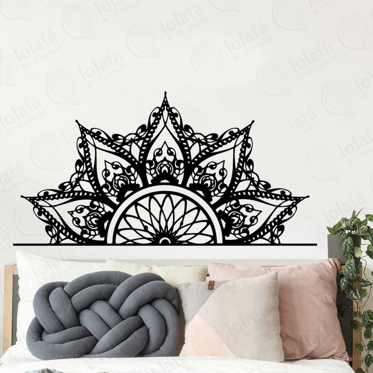 mandala para cultivar a felicidade adesivo de parede decorativo para casa, quarto, sala e vidro - mod:404