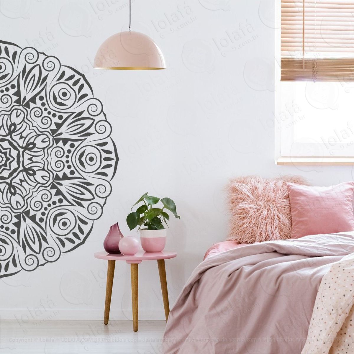 mandala para cultivar a simplicidade adesivo de parede decorativo para casa, quarto, sala e vidro - mod:406