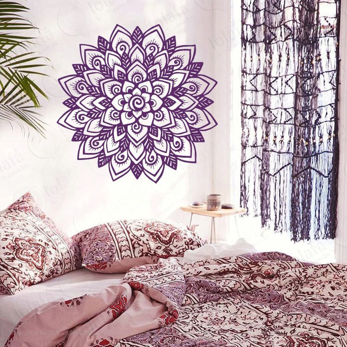 mandala para cultivar a esperança adesivo de parede decorativo para casa, quarto, sala e vidro - mod:410