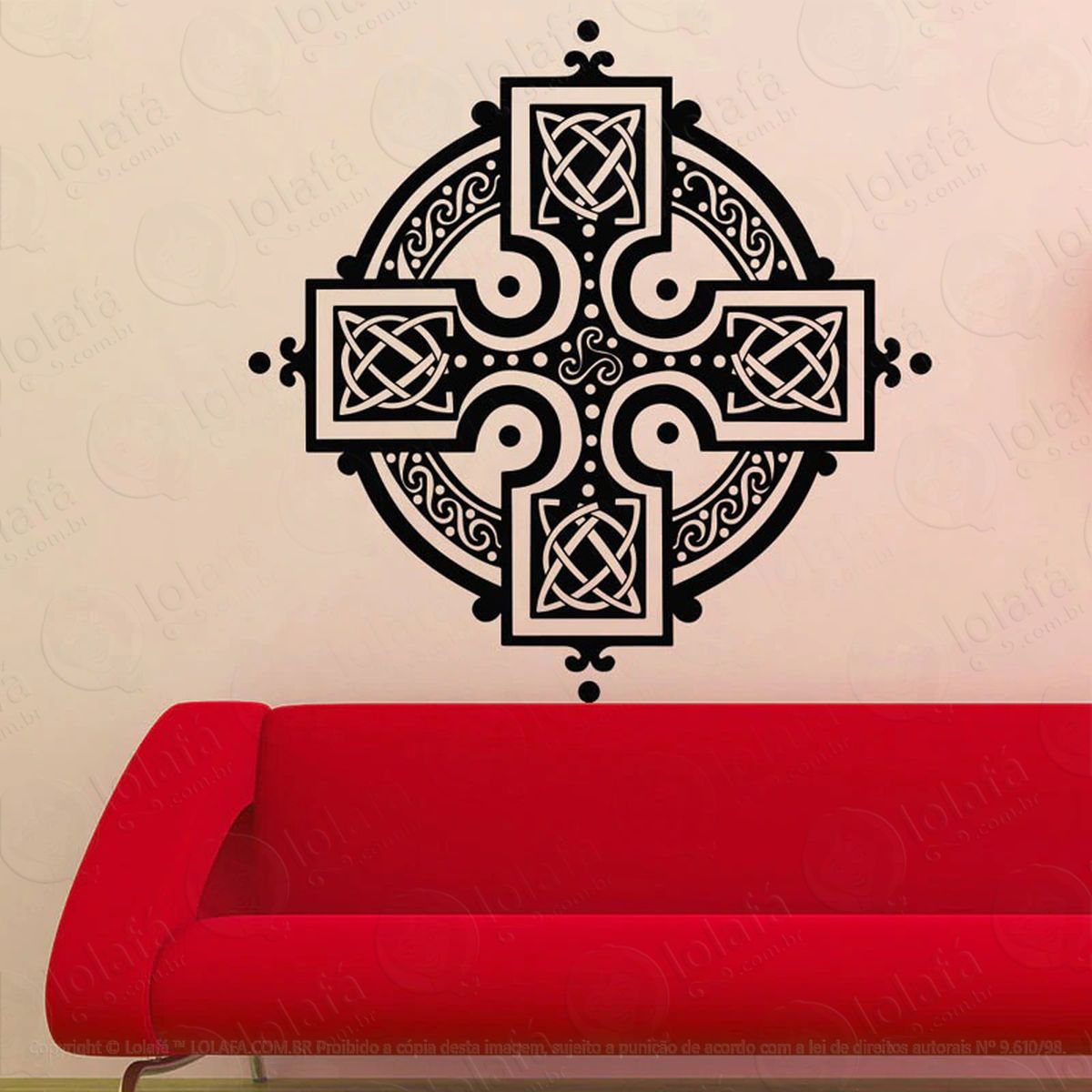 mandala céltica para equilíbrio e harmonia adesivo de parede decorativo para casa, quarto, sala e vidro - mod:411