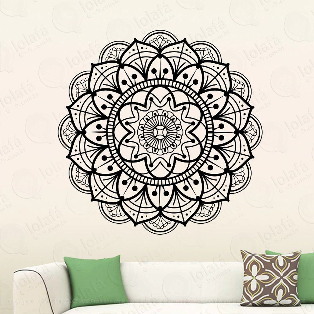 mandala para cultivar a fé adesivo de parede decorativo para casa, quarto, sala e vidro - mod:413