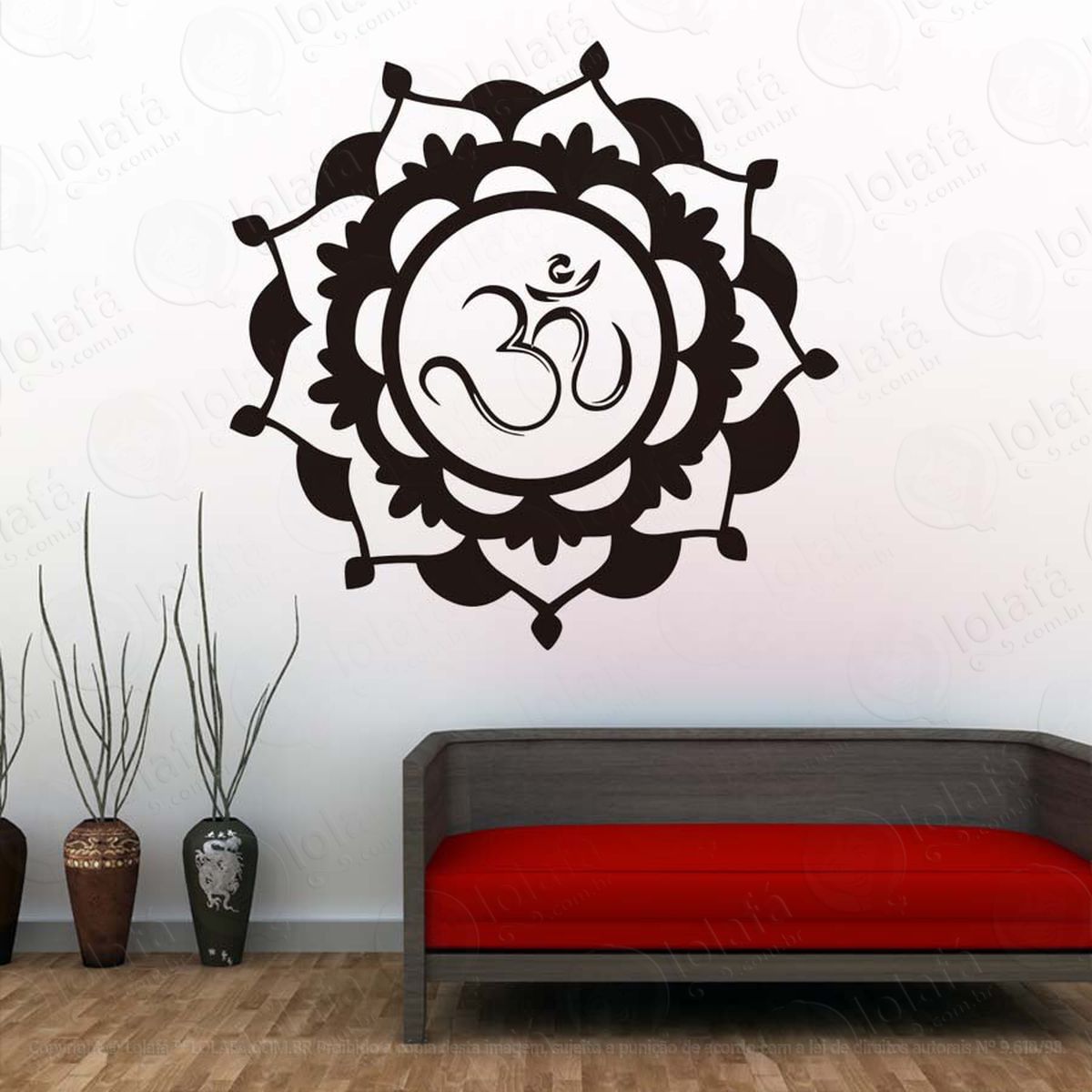 mandala para elevar o desenvolvimento espiritual adesivo de parede decorativo para casa, quarto, sala e vidro - mod:414